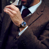 2019 New Agelocer Luxury Brand Blue Automatic Watches Men Moon