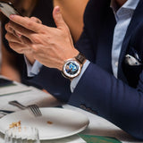 2019 New Agelocer Luxury Brand Blue Automatic Watches Men Moon