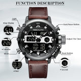MEGALITH   Watch Men Multi Function Waterproof Luminous