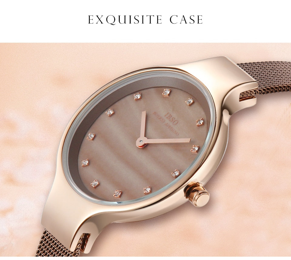 IBSO Brand Luxury Shell Dial Female Watches