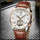 KINYUED Skeleton Tourbillon Mechanical Watch Men 2019