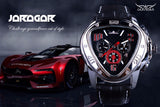 Jaragar Sport Racing Design Geometric Triangle Design Genuine Leather