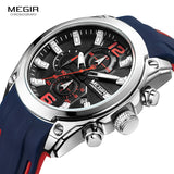 Megir Men's Chronograph Analog Quartz Watch with Date, Luminous Hands, Waterproof