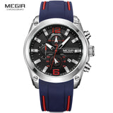 Megir Men's Chronograph Analog Quartz Watch with Date, Luminous Hands, Waterproof