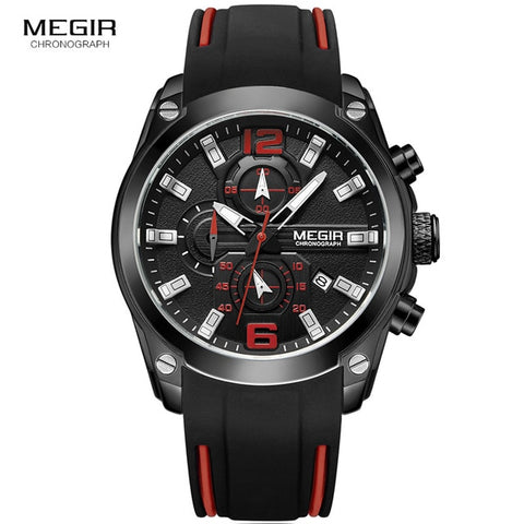 Megir Men's Chronograph Analog Quartz Watch with Date, Luminous Hands, Waterproof