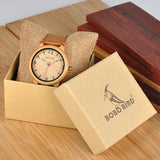 BOBO BIRD Lovers' Bamboo Watches Relogio Feminino Analog Quartz Casual