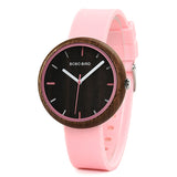 BOBO BIRD Wood Women Watches Silicone