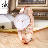Shengke Rose Gold Watches Women Set Luxury Crystal