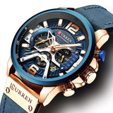 Curren Mens Watches Top Brand Luxury Chronograph Waterproof