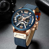 Curren Mens Watches Top Brand Luxury Chronograph Waterproof