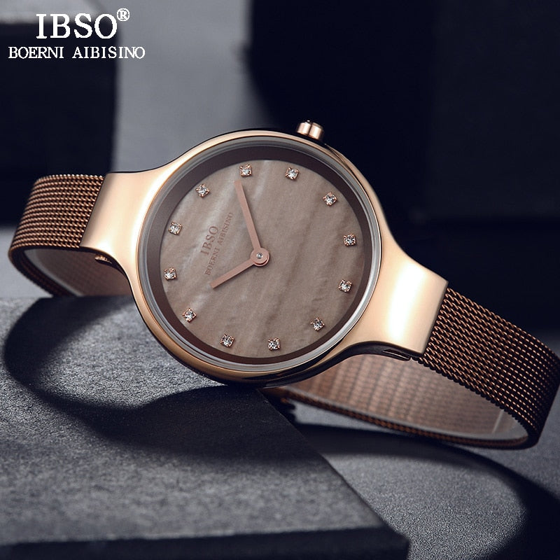 IBSO Brand Luxury Shell Dial Female Watches
